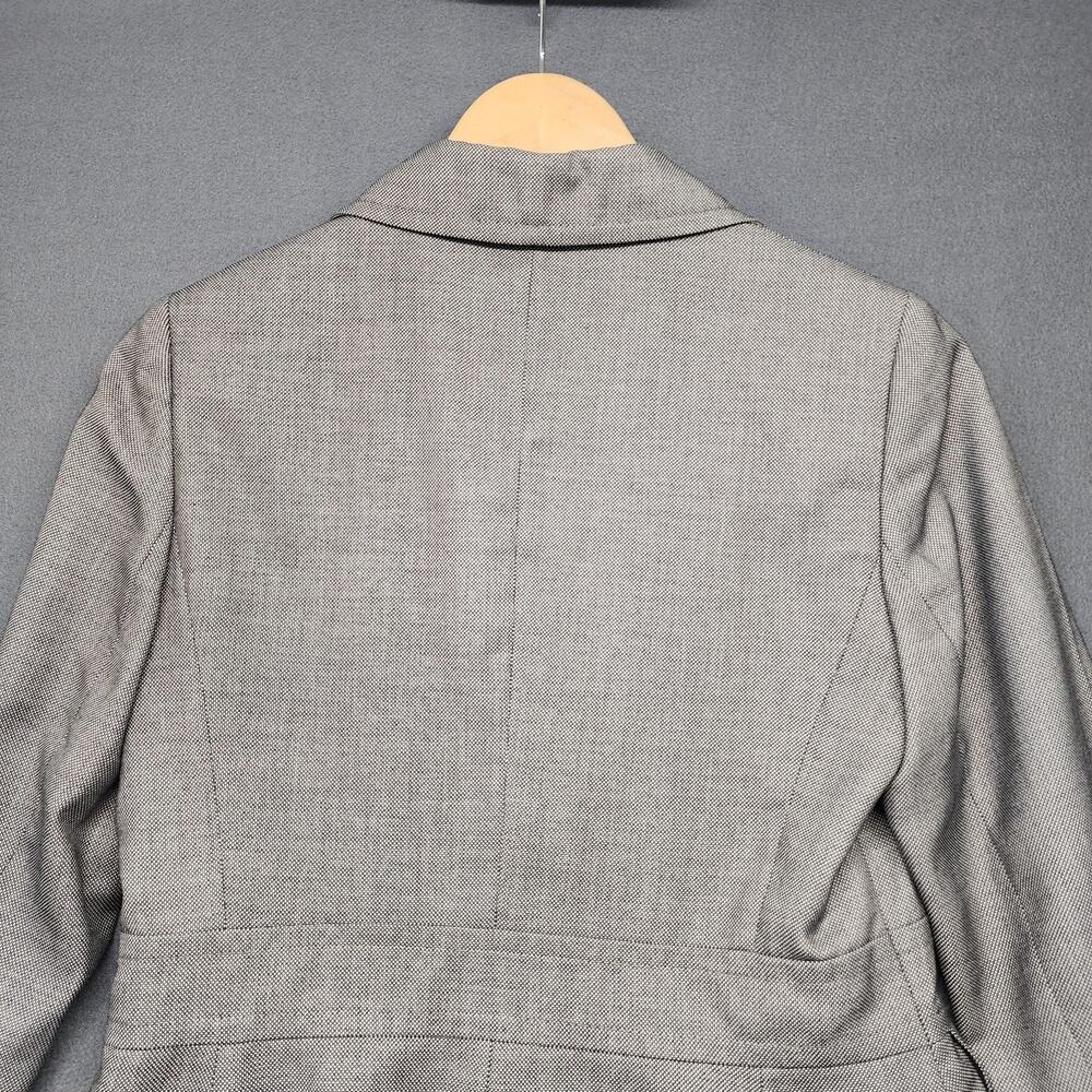 Ann Taylor Blazer Womens 4P Petite Gray Two Button Lined Career Work Jacket - Picture 7 of 9
